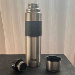 Sharper Image Silver and Black Insulated Bottle/Thermos